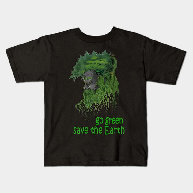 Go green,save the Earth Kids T-Shirt by paintSkiller